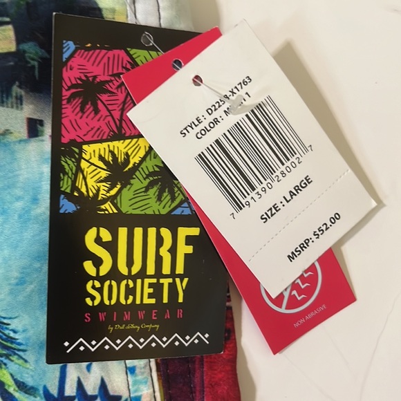 SURF SOCIETY Miami Cadillac Hotel Swim Trunks. Size Large-NWT - Picture 4 of 8